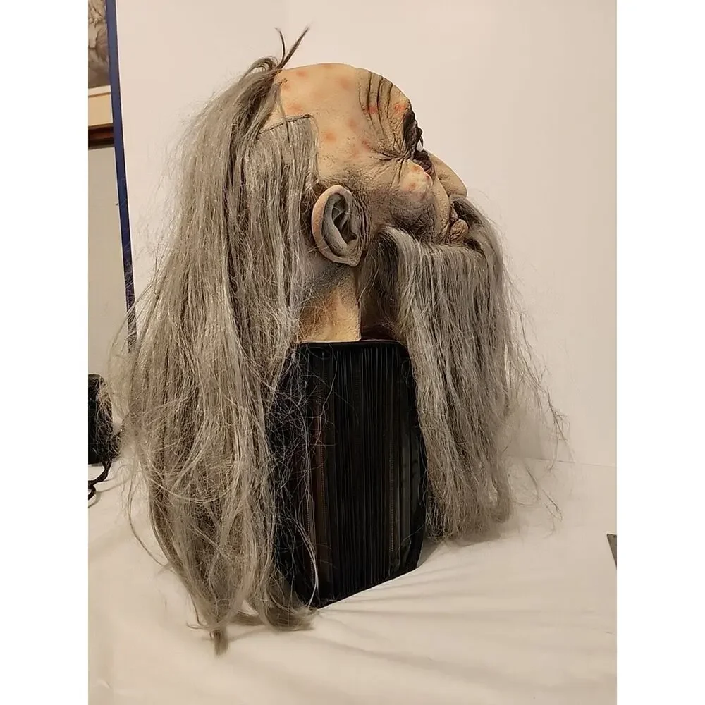 TROLL MASK 1996 Vintage LONG HAIR & BEARD LOTR Old Man PAPER MAGIC GROUP Prop